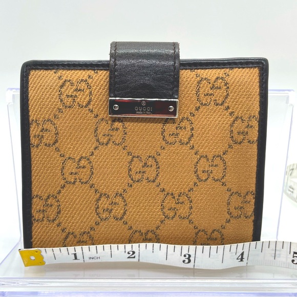Gucci Jacquard Guccissima and Leather Compact Wallet - Picture 12 of 13